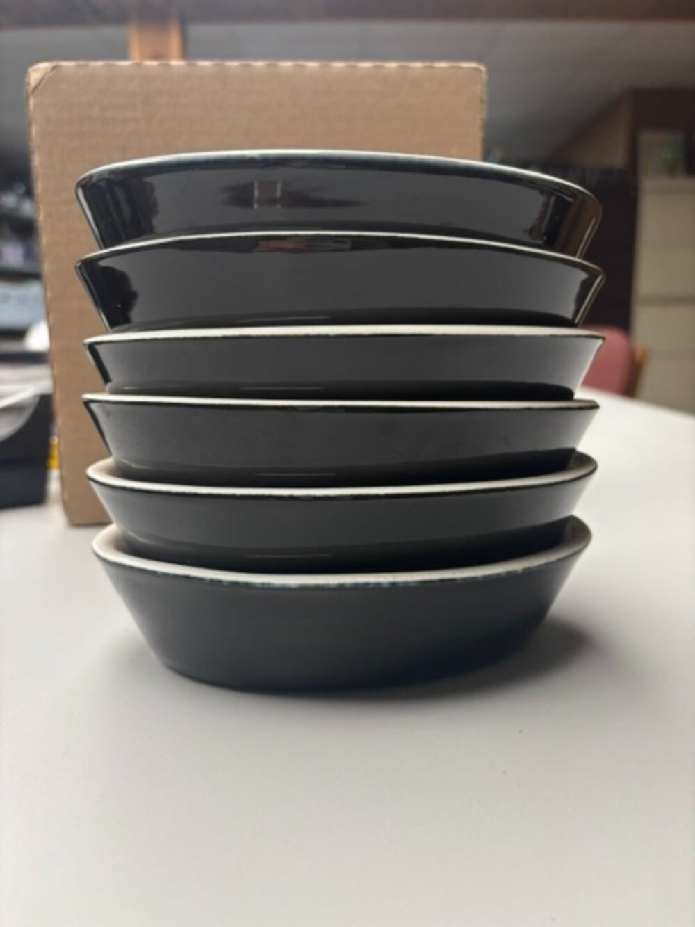 Six Hall 550 Vintage Baking Dishes,  Black and White